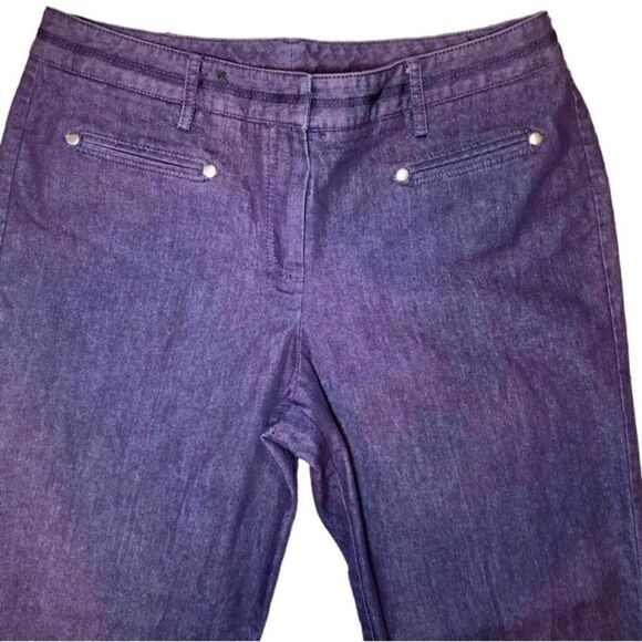 Larry Levine Dressy Ankle Length Jeans in Purple Women’s 10 - Picture 2 of 7